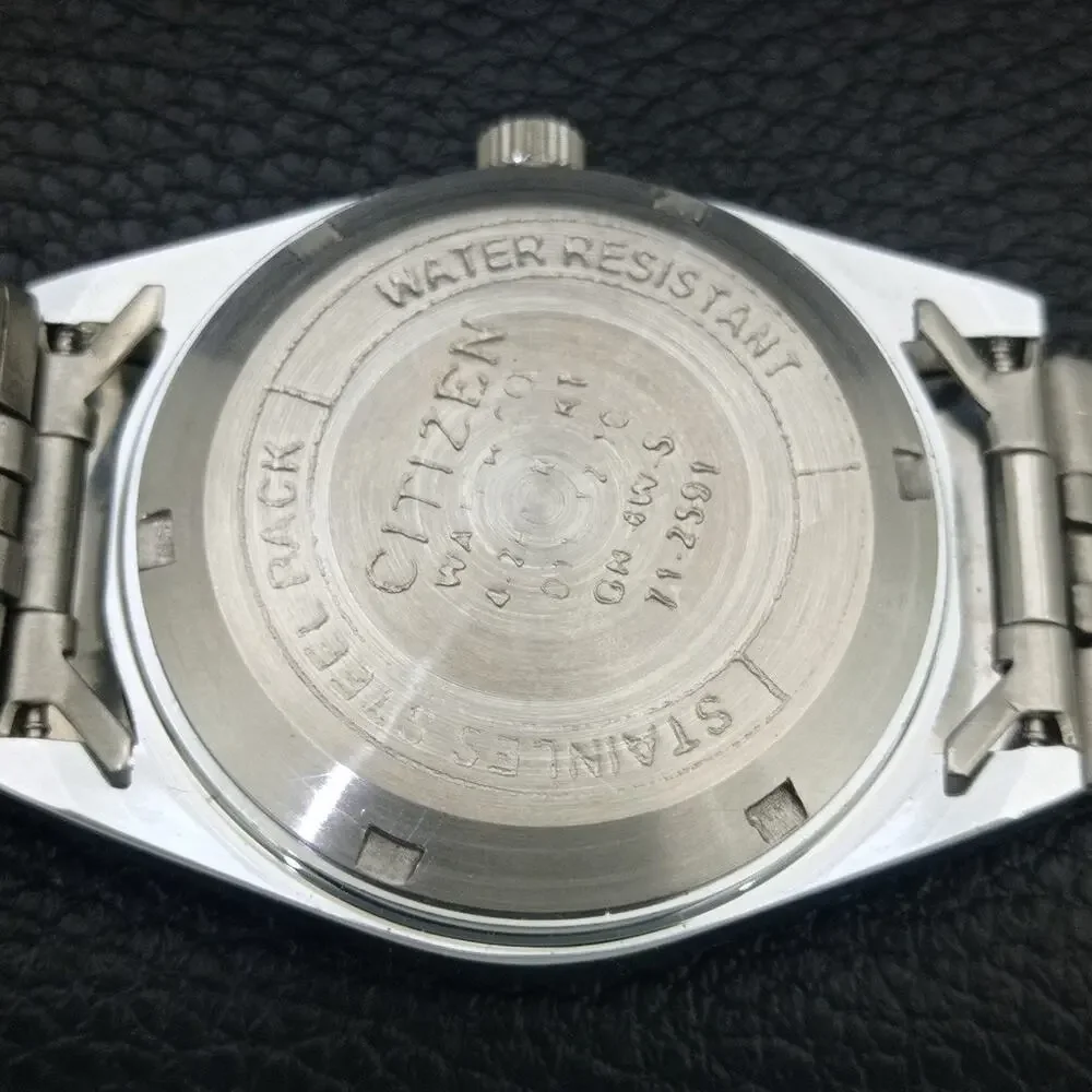 Vintage 1978 Citizen Automatic Mens Silver Watch W/daydate & Black accents